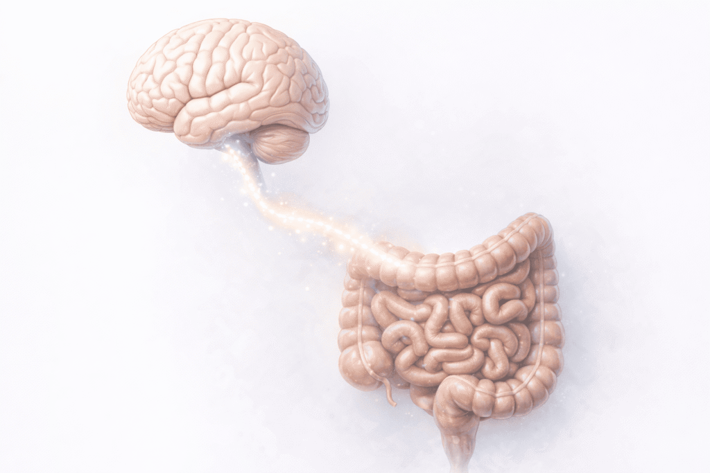 Gut-brain axis connection illustrating the link between stress and gut health